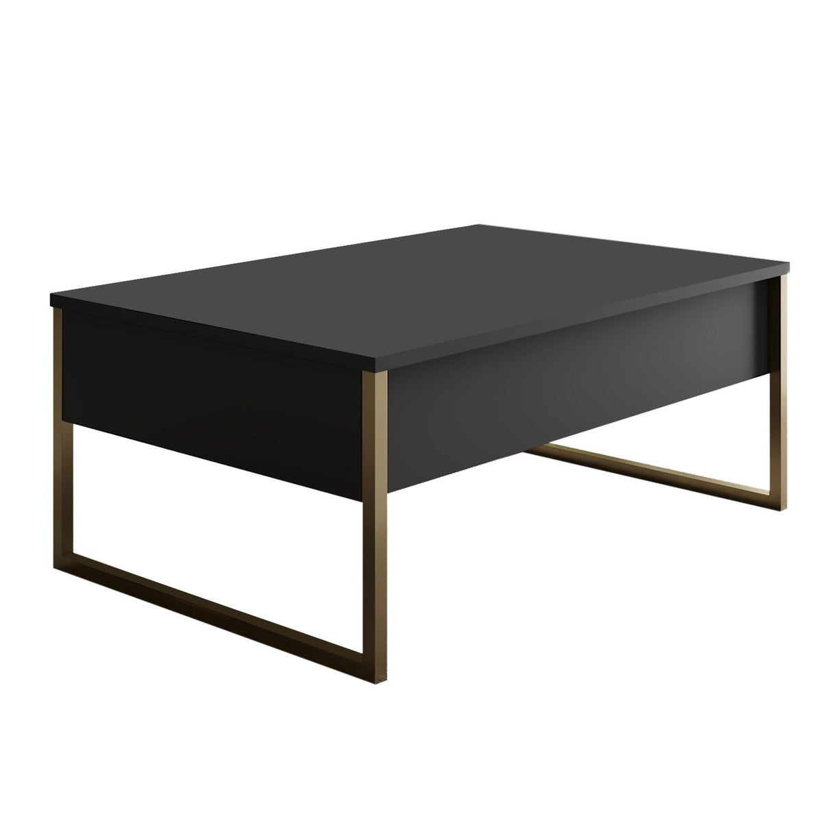 Meubelsets - Meubelset Antraciet Luxe - Salontafel + TV Meubel - Gouden Frame - Dimehouse