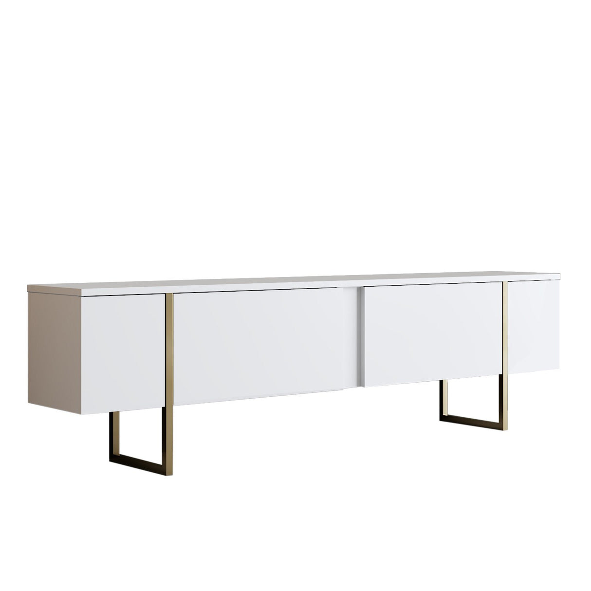 Meubelsets - Meubelset Wit Luxe - Salontafel + TV Meubel - Gouden Frame - Dimehouse