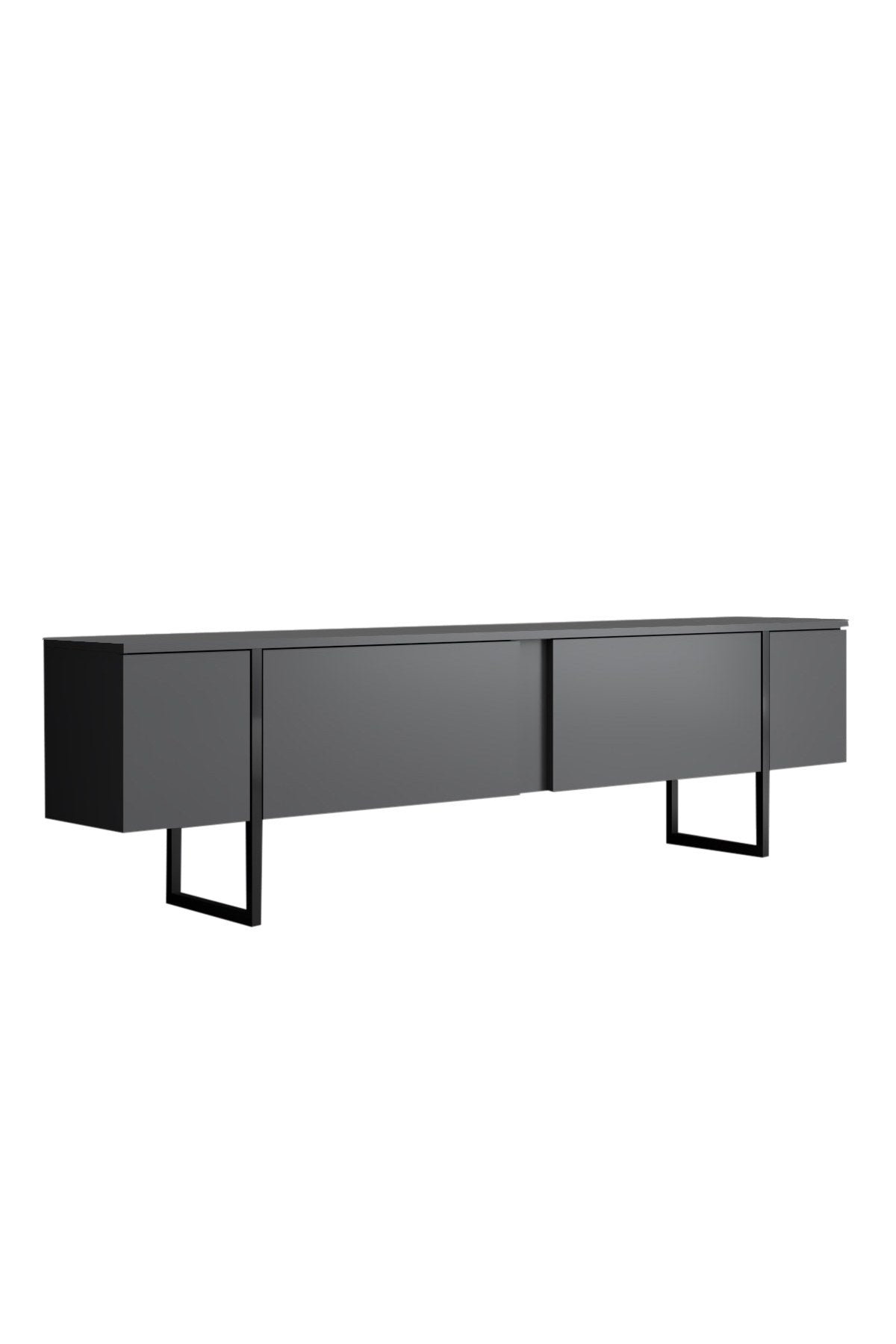 Set di mobili Antracite Luxury - Tavolino + Mobile TV + Credenza - Struttura nera