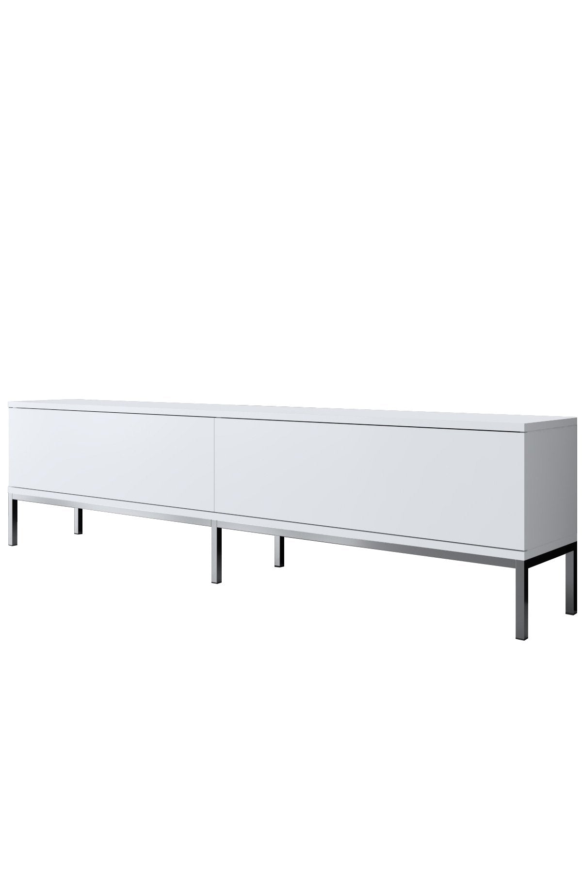 TV Meubels - TV Meubel Lord Wit Zilver Melamine 180x47x30 cm - Dimehouse