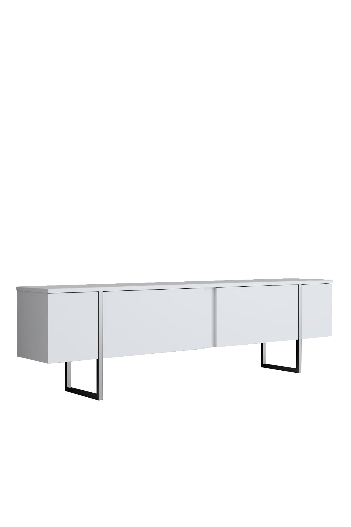Set di mobili White Luxury - Tavolino + Mobile TV + Cassettiera Luxury - Cornice Argento