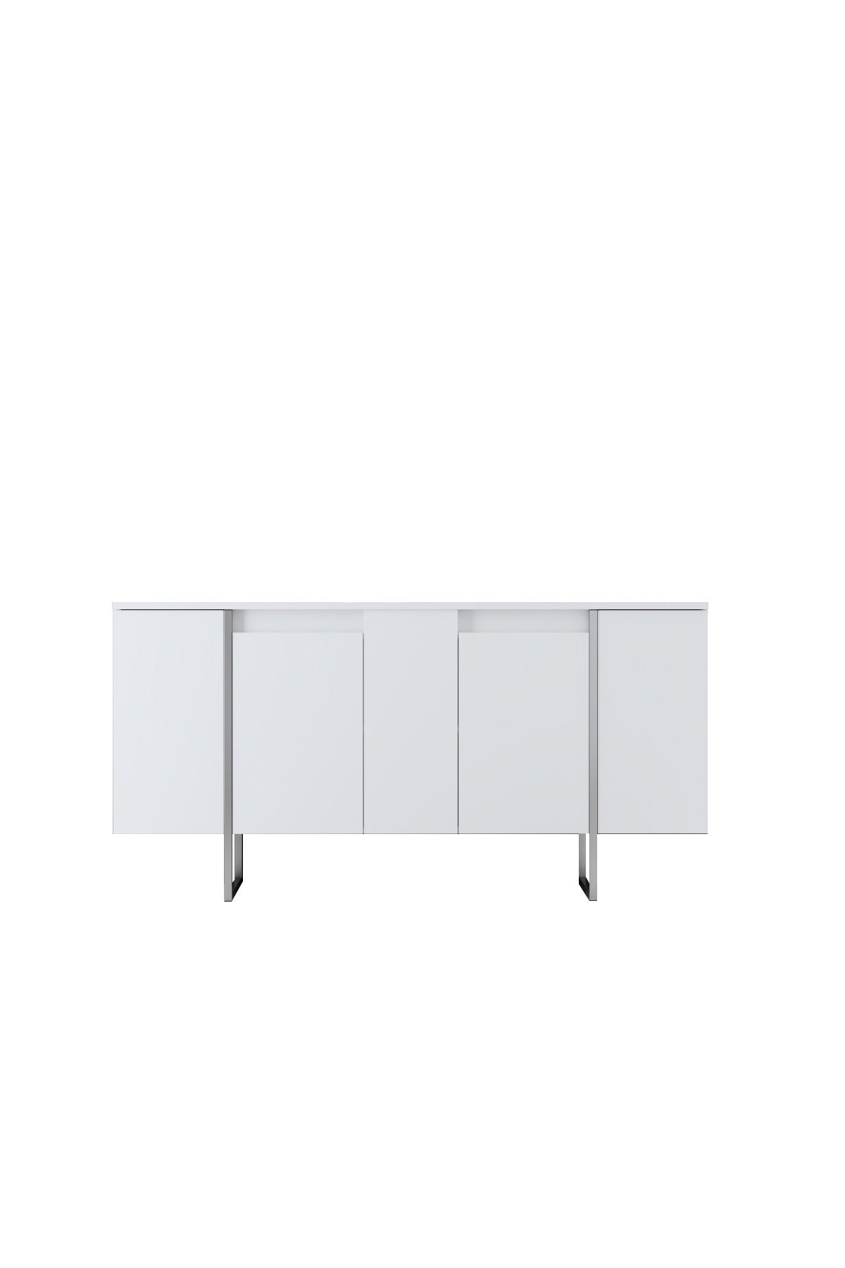 Set di mobili White Luxury - Tavolino + Mobile TV + Cassettiera Luxury - Cornice Argento