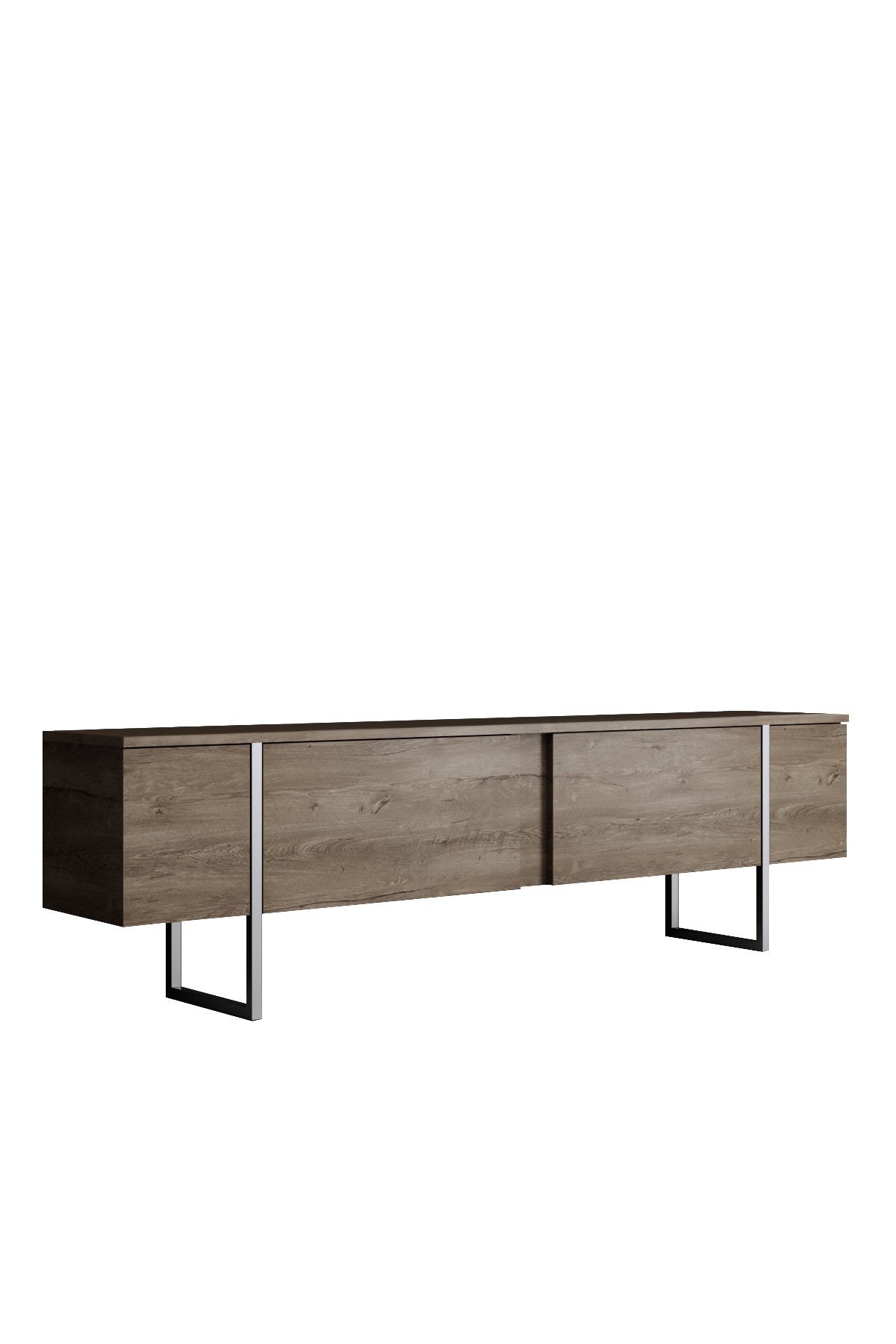 Set di mobili di lusso in noce - Tavolino + Mobile TV + Credenza - Cornice argento