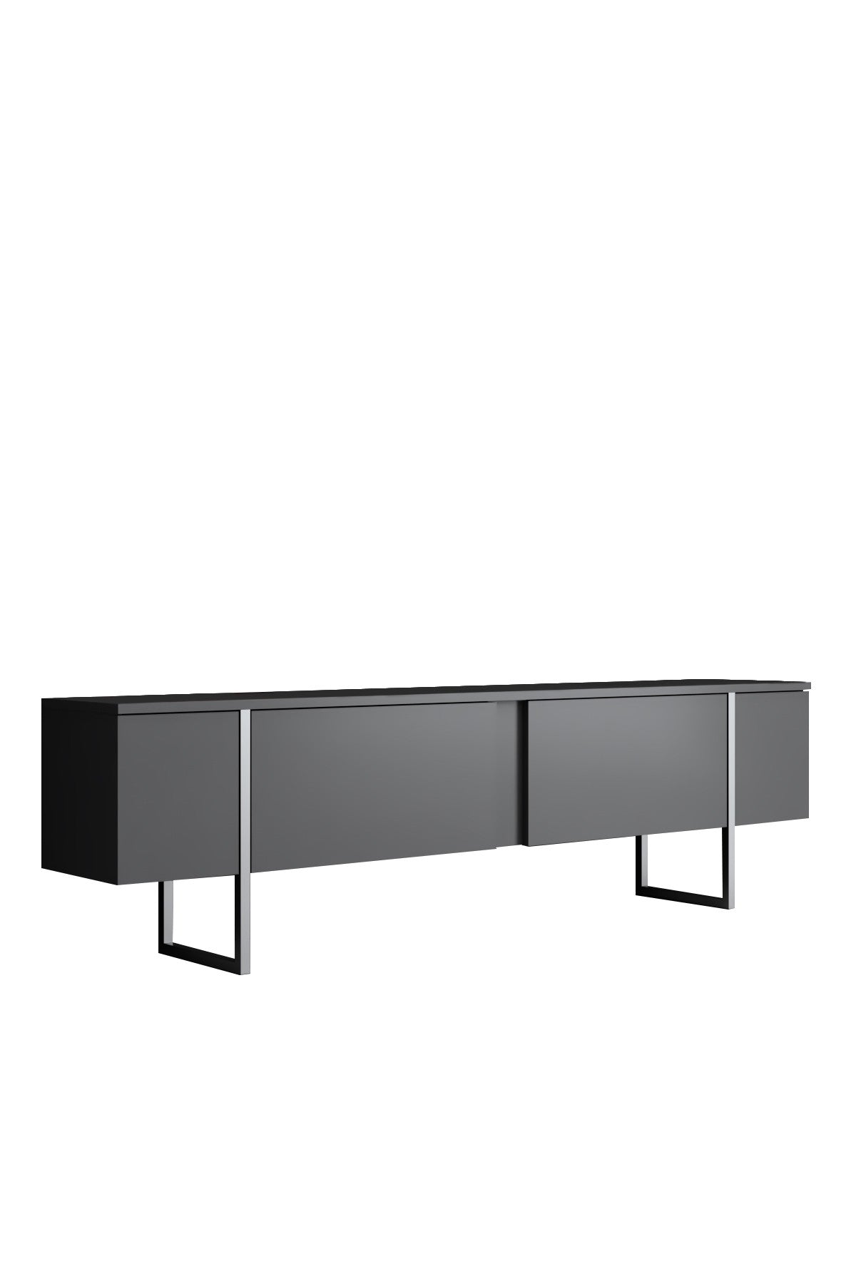 TV Meubels - TV Meubel Antraciet Luxe 180x50x30 - Zilver Frame - Dimehouse