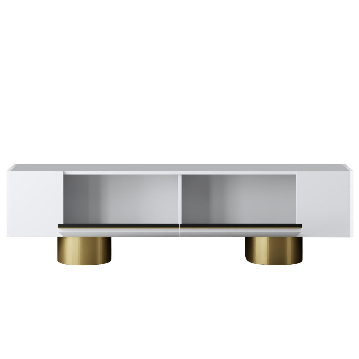 TV Meubels - TV Meubel Wit Bohem 180x50x30 - Gouden Frame - Dimehouse