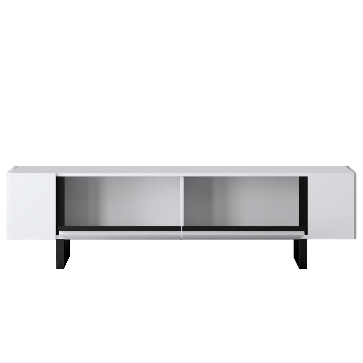 TV Meubels - TV Meubel Wit Yildiz 180x50x30 - Zwart Frame - Dimehouse