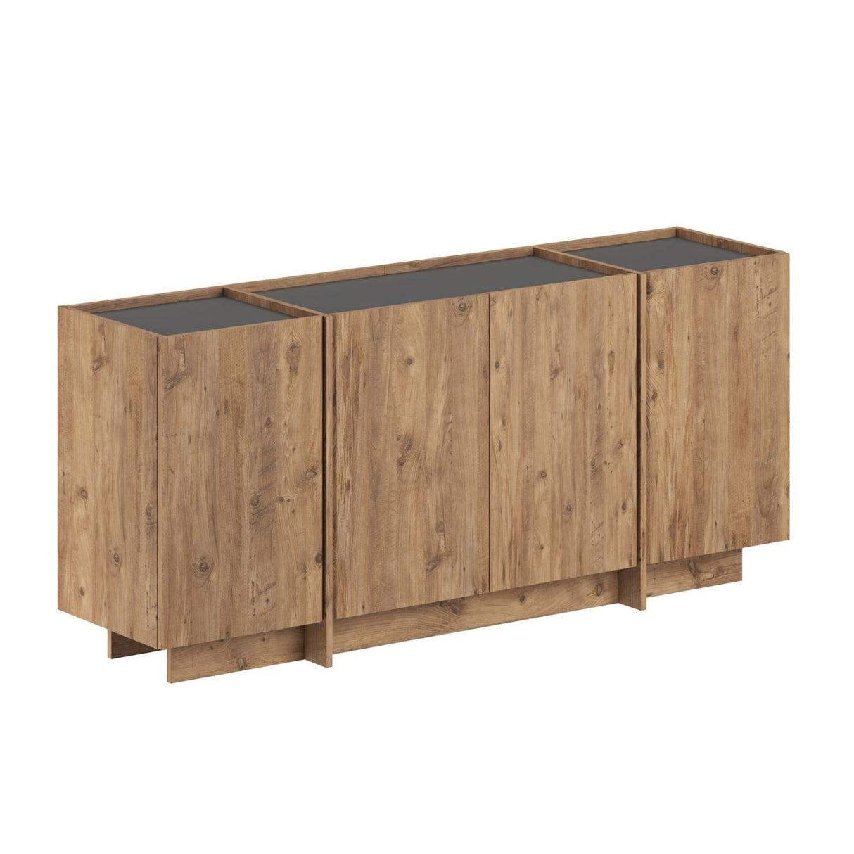 Tavolino Dorma effetto rovere 180 cm Pino Atlantico e legno rivestito melaminico antracite