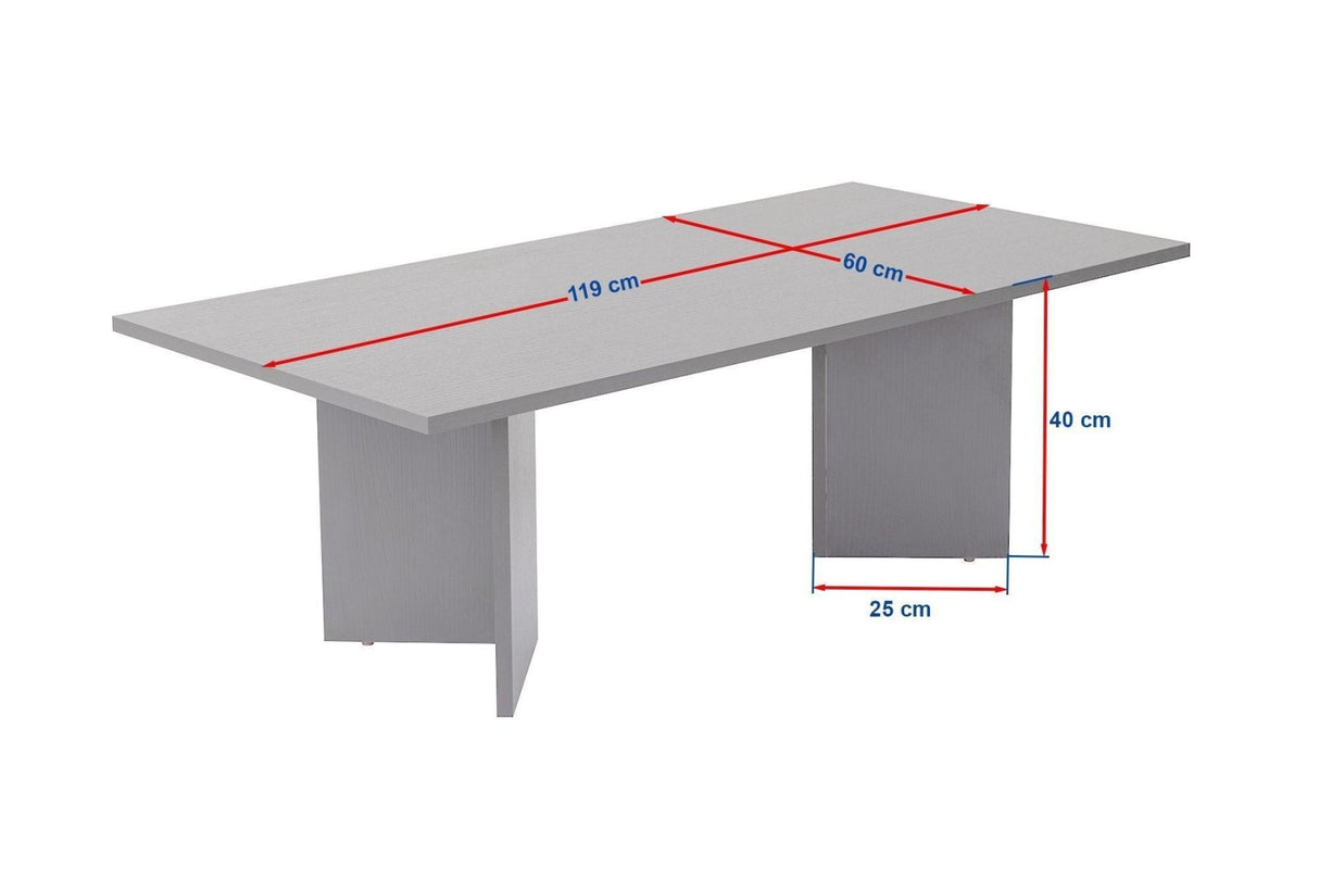 Salontafels - Rechthoekige salontafel eiken melamine Sabin 119x60 cm - Dimehouse