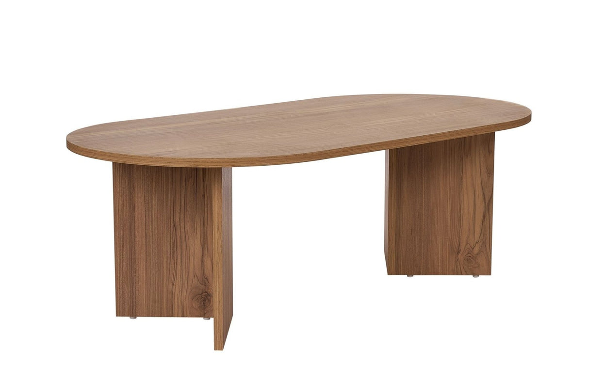 Tavolino in melaminico rovere forma ad arco Koda 119x60 cm