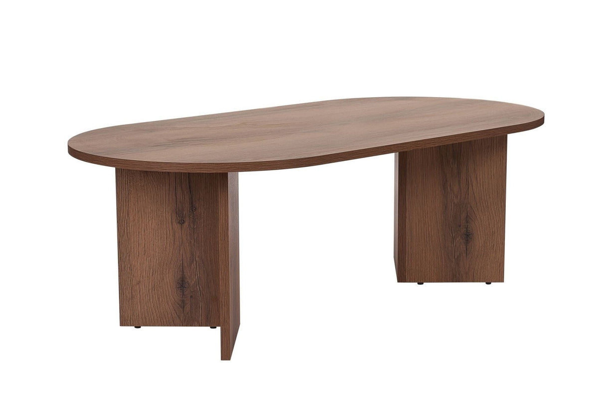 Salontafel walnoot melamine boogvorm Koda 119x60 cm