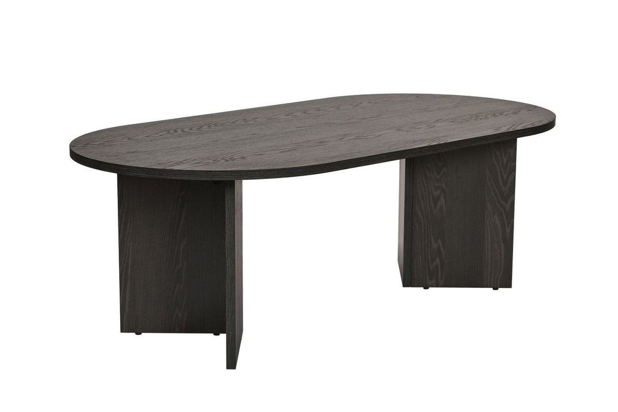 Salontafel zwart melamine boogvorm Koda 119x60 cm