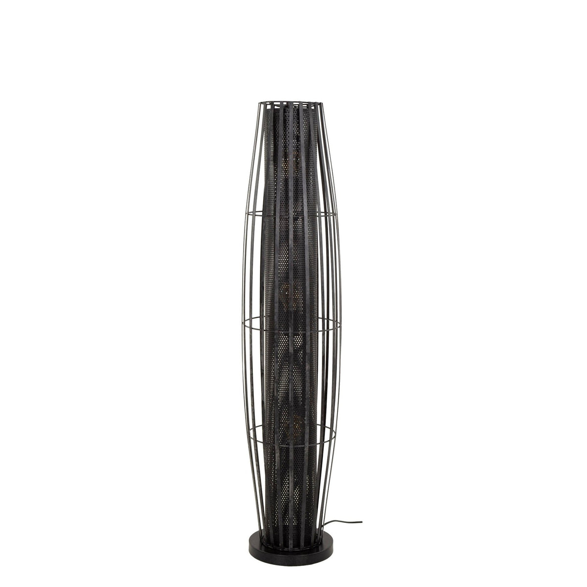 Vloerlampen - Vloerlamp Liora 3 - lichts cylinder mesh zwart 120 cm - Dimehouse