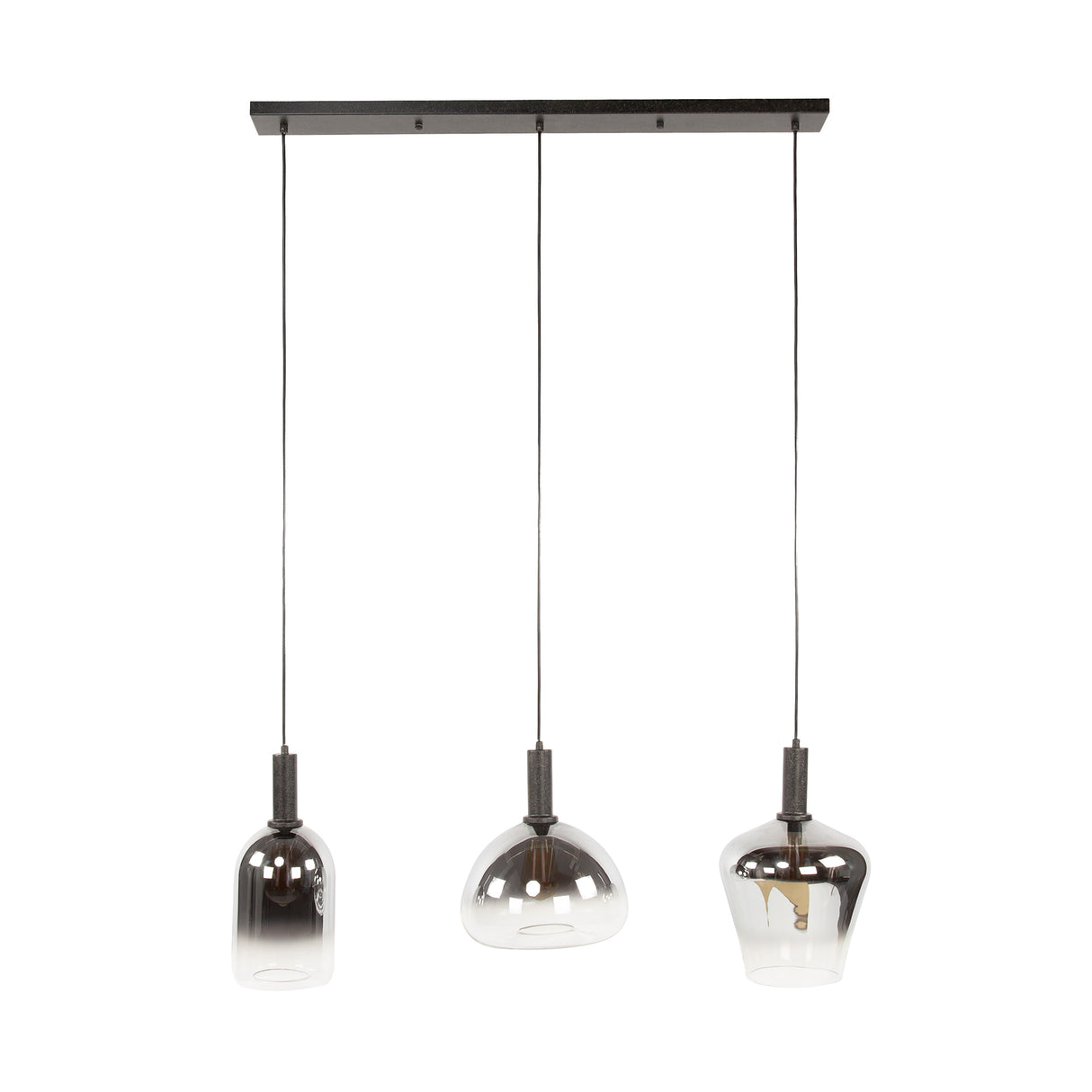 Hanglampen - Hanglamp Nexus 3 - lichts Zwart Metaal 105 cm - Dimehouse