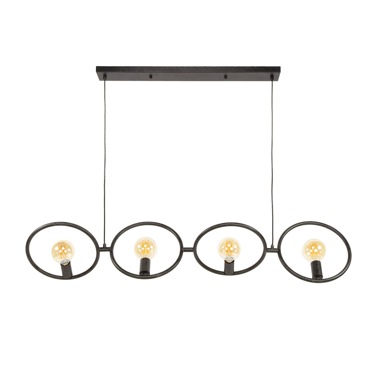 Hanglampen - Industriële hanglamp Liva 4 - lichts zwart metaal - Dimehouse