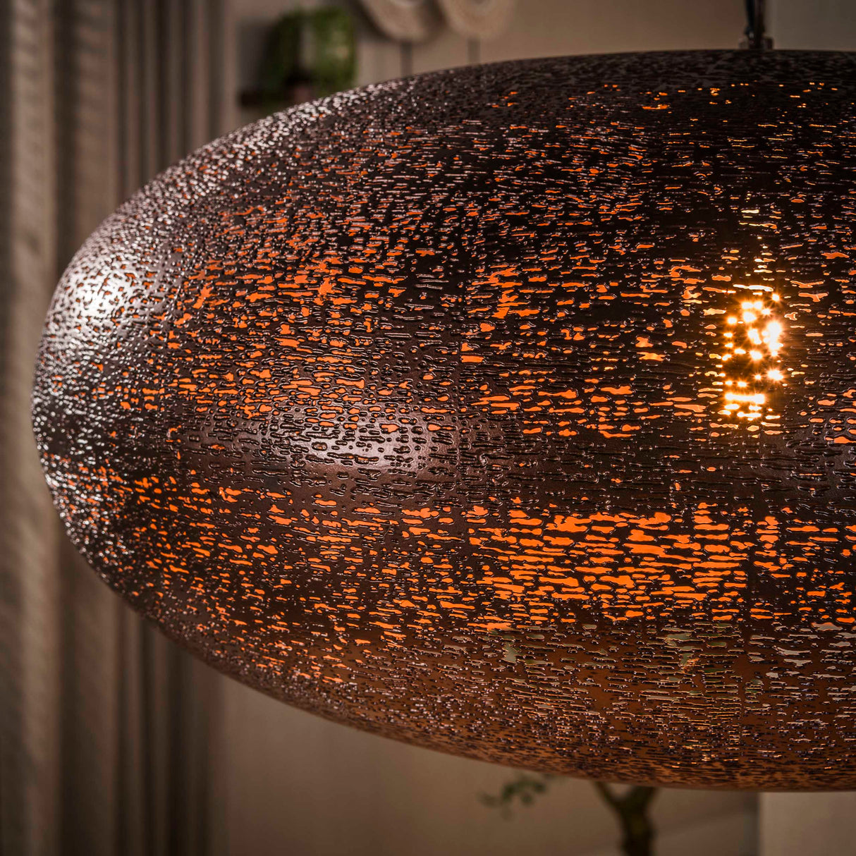 Lampada a sospensione Chase 1 luce rame antico Ø68 cm