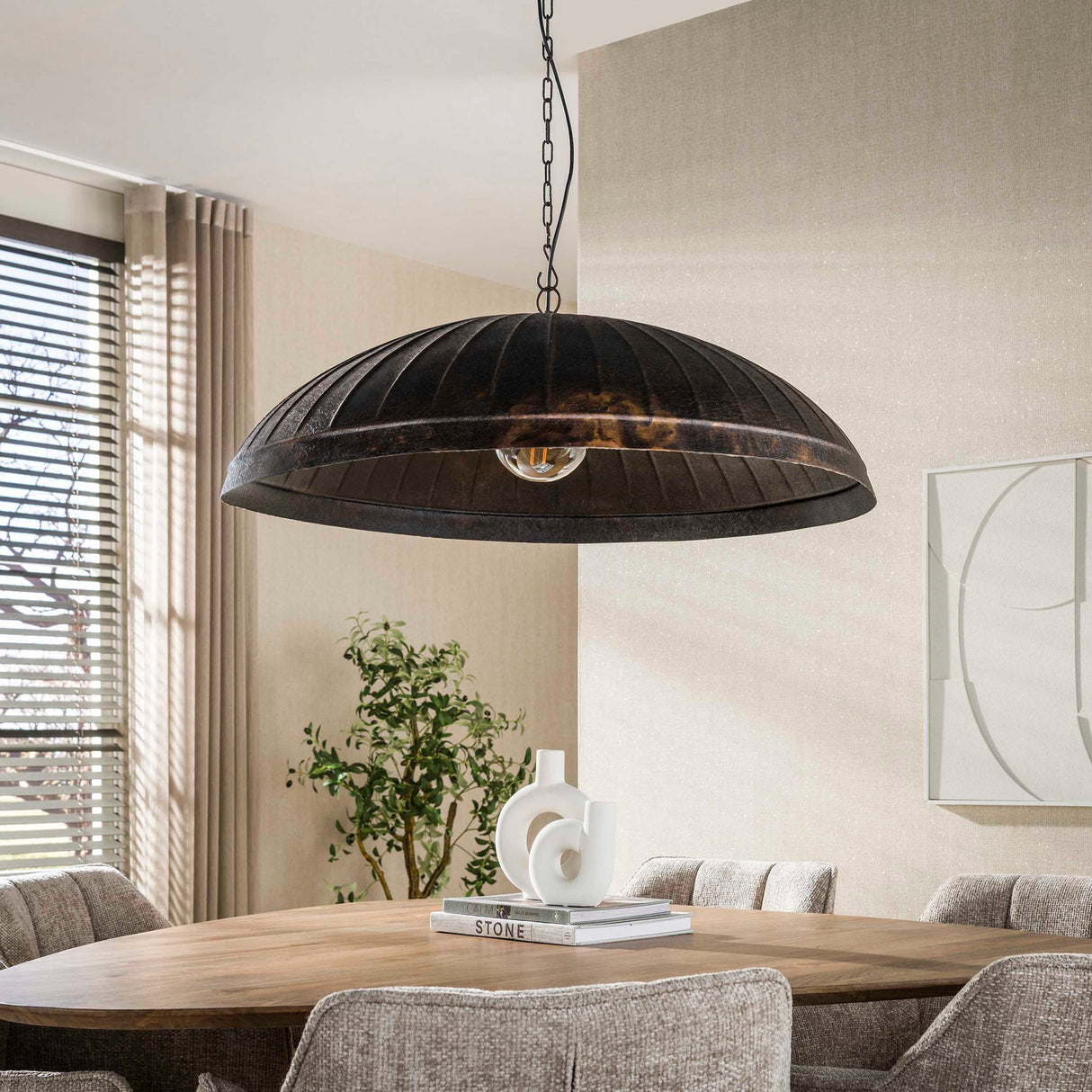 Hanglamp-Hanglamp Guard 1-lichts Ø90 cm Smoked Brown metaal-Dimehouse