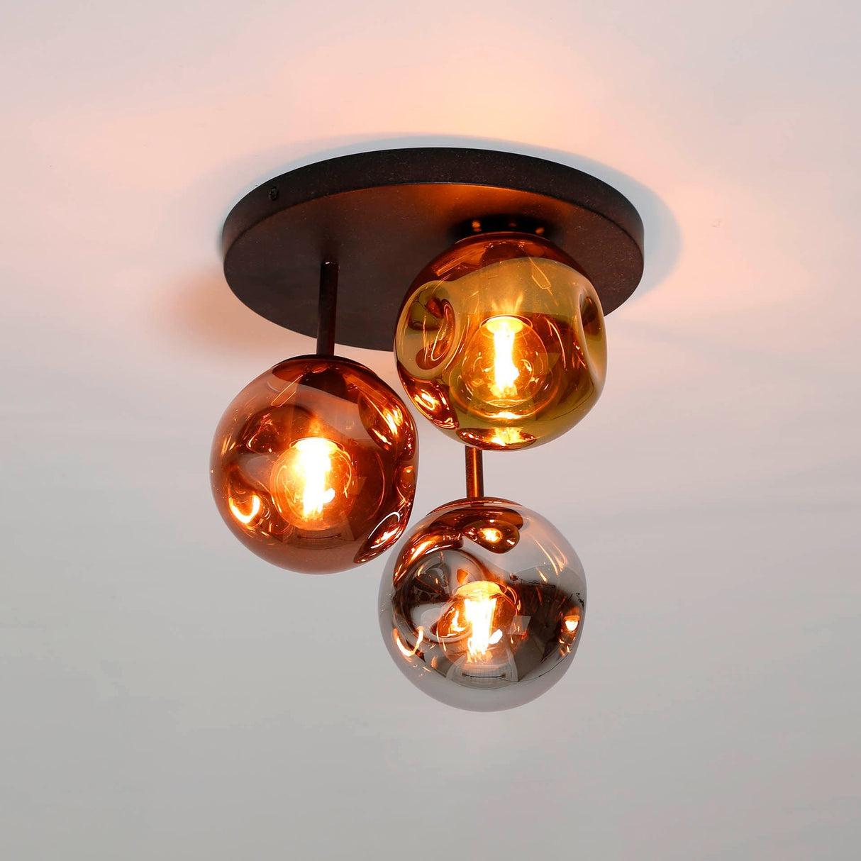 Lampada da soffitto Ada 3 luci in vetro colorato