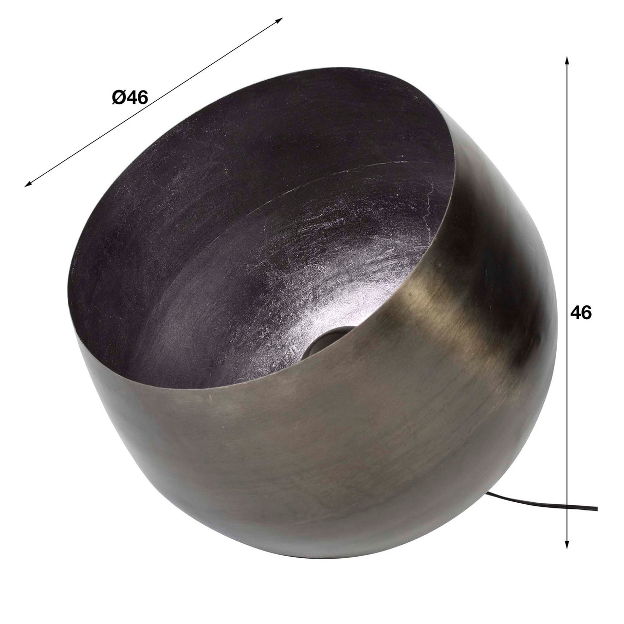 Lampada da tavolo Basel DH Interior Nero LxLxH 52x51x51 Nichel Foto atmosferica vista frontale diagonale
