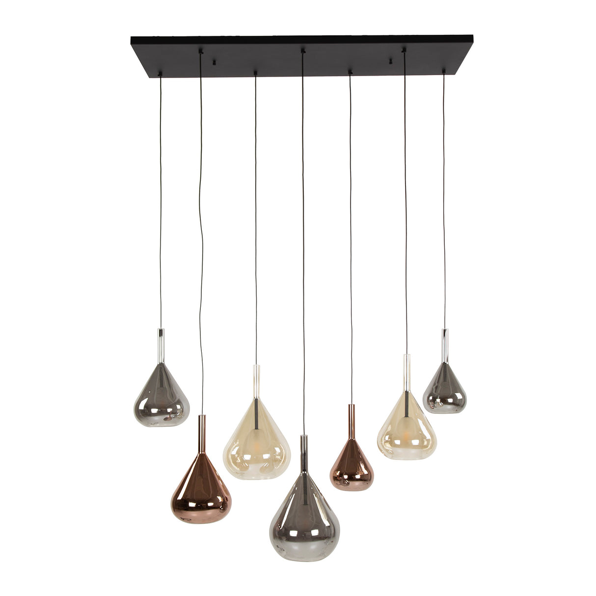 Hanglampen - Moderne Hanglamp Noxen 7 - lichts Gekleurd Glas - Dimehouse