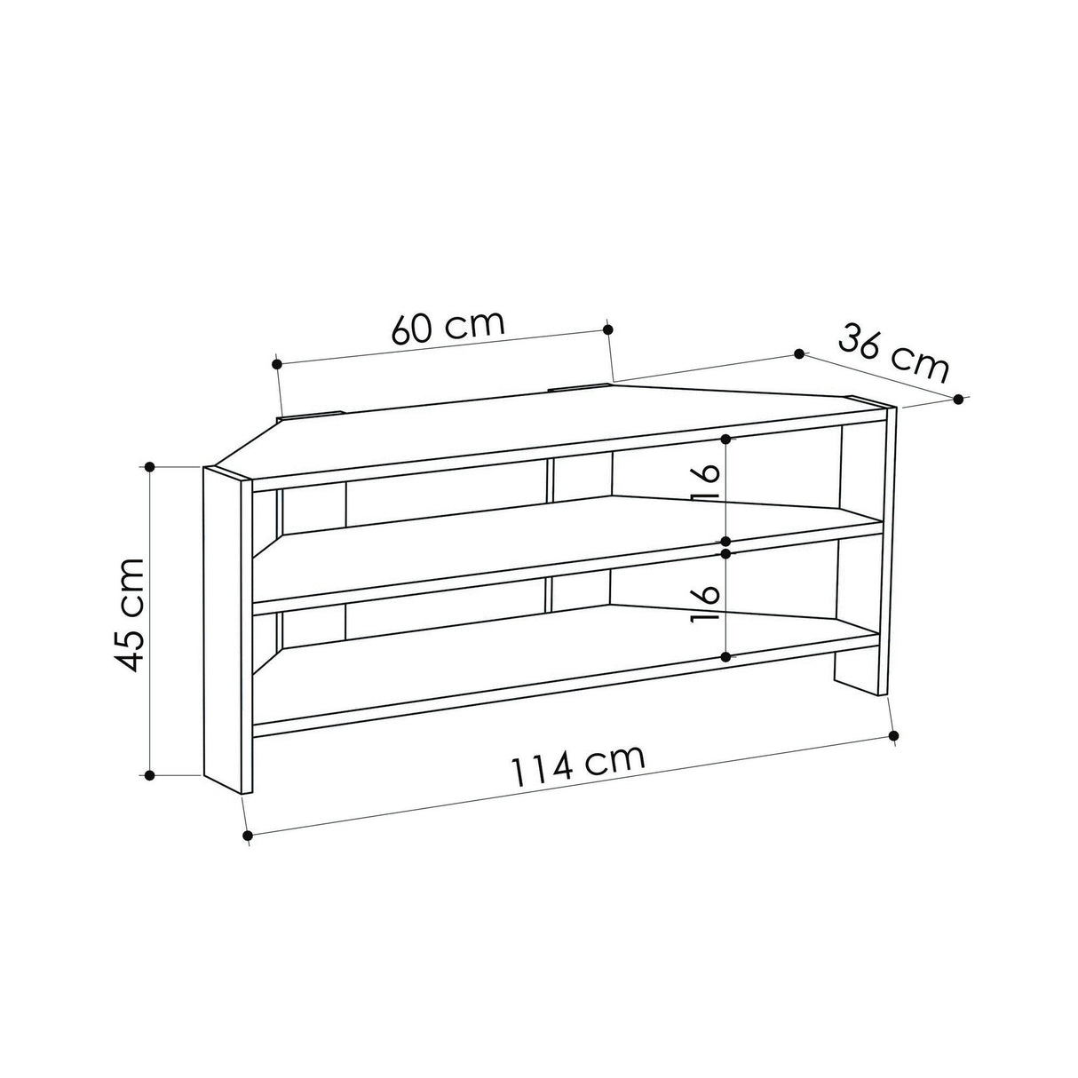 Mobile TV Thales Rovere Melaminico 114x45x36 cm