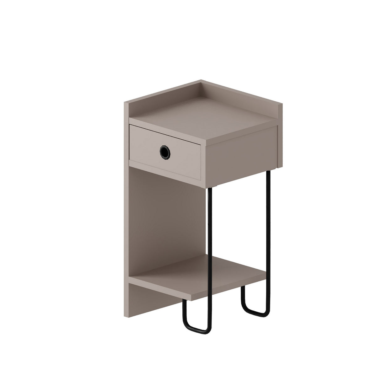 Comodino Sirius Sinistro Moka Melaminico 32x61x30 cm