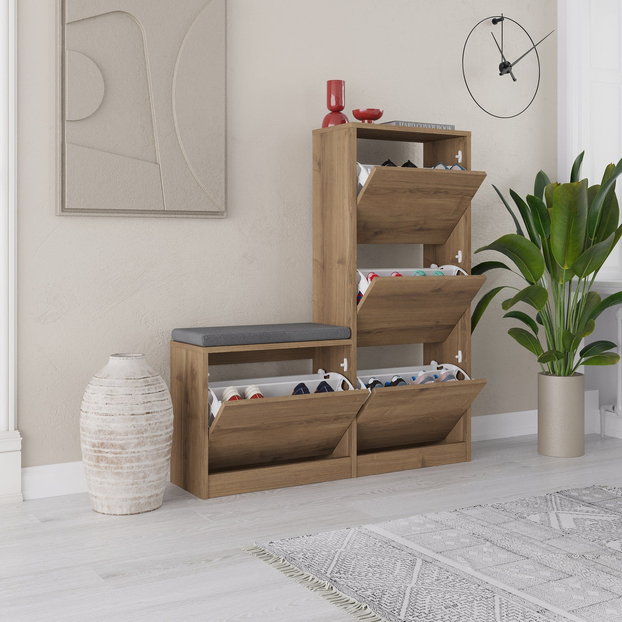 Scarpiera Dude Melamina Naturale 105x118,5x26 cm