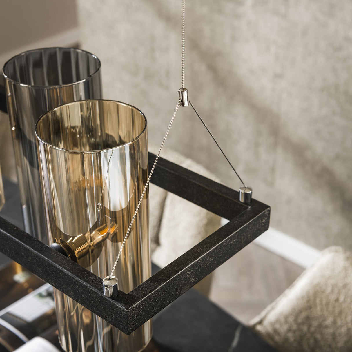 Hanglampen - Hanglamp Khai 10 - lichts cilinder gemixt glas - Dimehouse