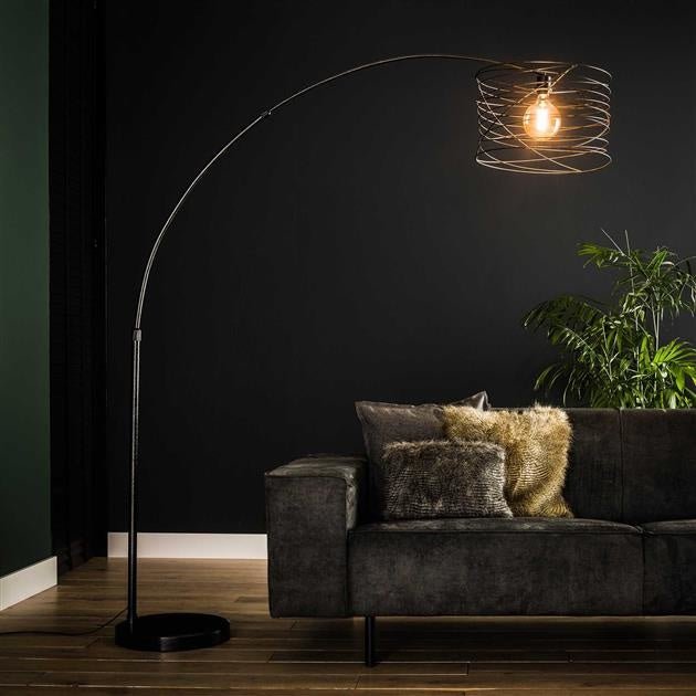 Lampada ad arco Twist DH Interior Charcoal LxWxH 44x44x11 Metallo Foto atmosferica vista frontale diagonale