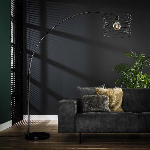 Lampada ad arco Twist DH Interior Charcoal LxWxH 44x44x11 Metallo Foto atmosferica vista frontale diagonale