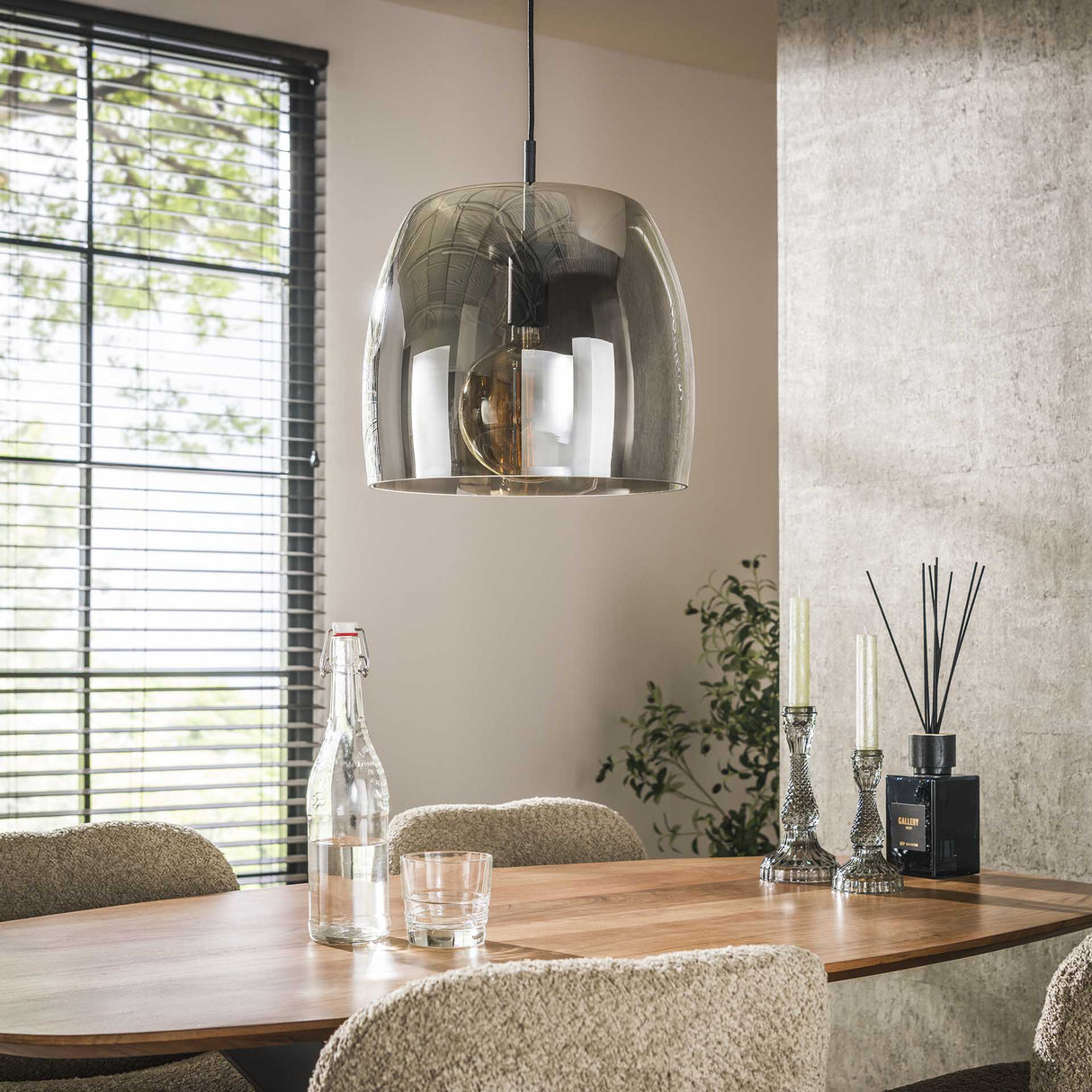 Hanglampen - Hanglamp Dain 1 - lichts chroomkleurig glas - Dimehouse