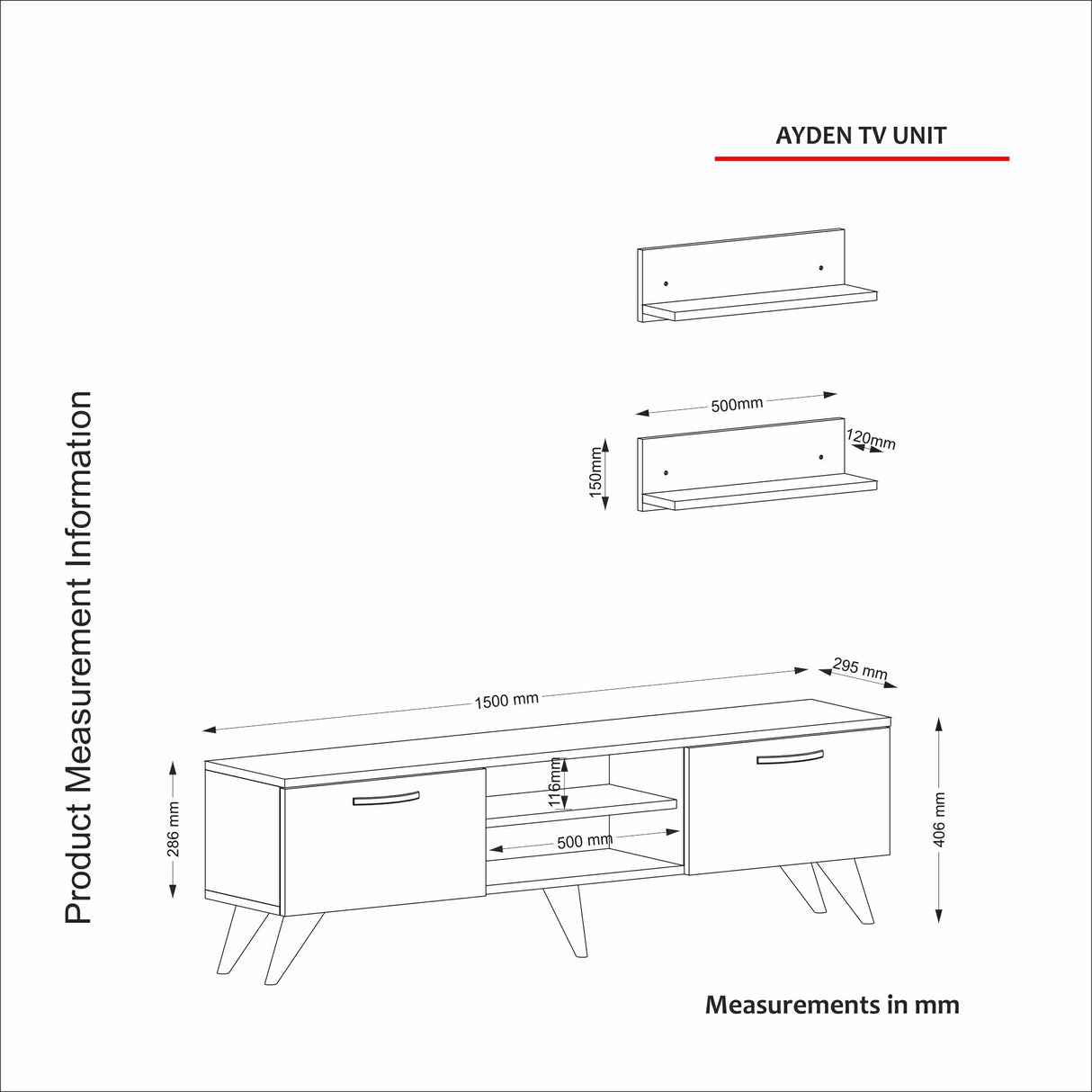 TV Meubels - TV Meubel Set Ayden Walnoot Marmer Melamine 150x40,6x29,5 cm - Dimehouse
