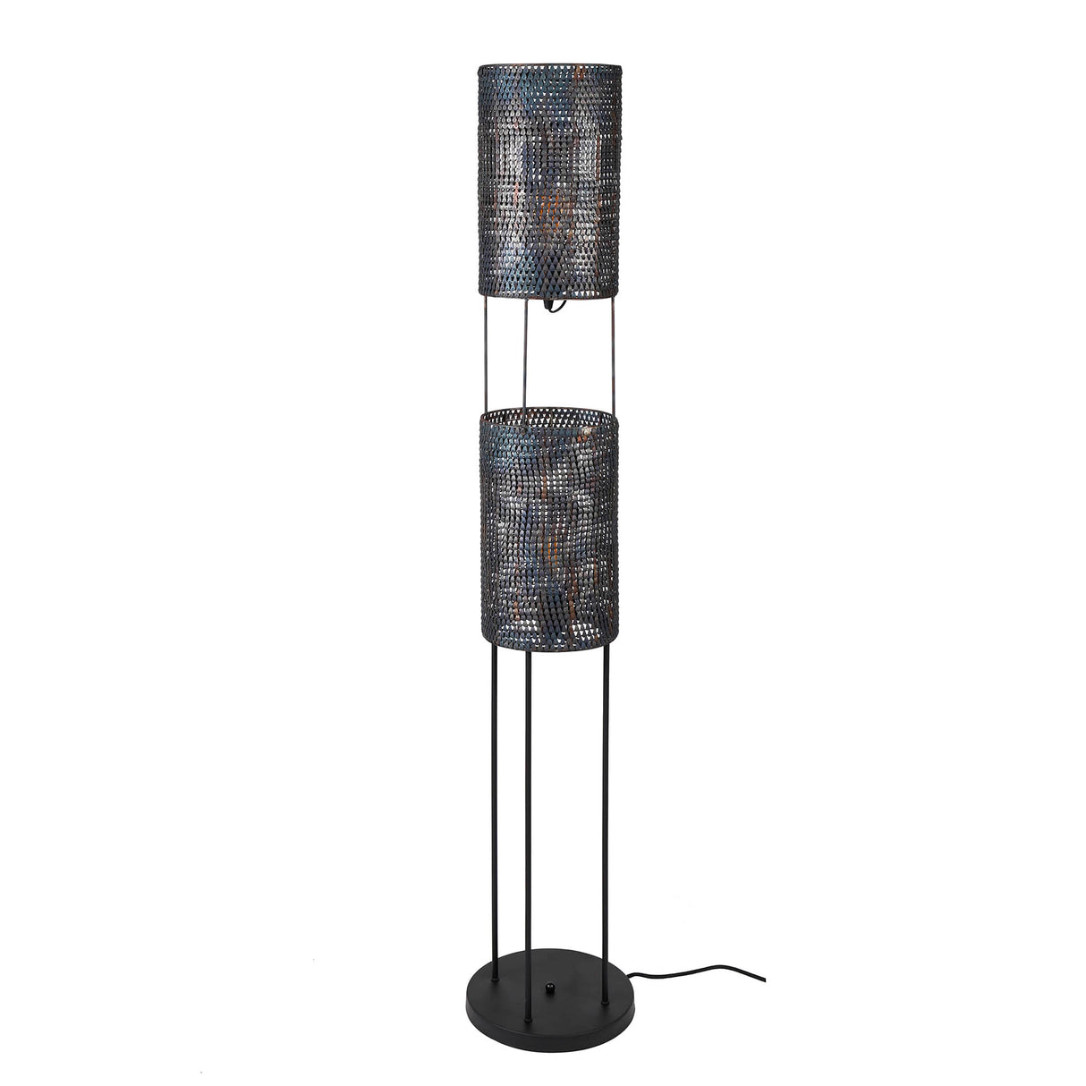 Lampada da terra industriale Armoor a 2 luci marrone nero