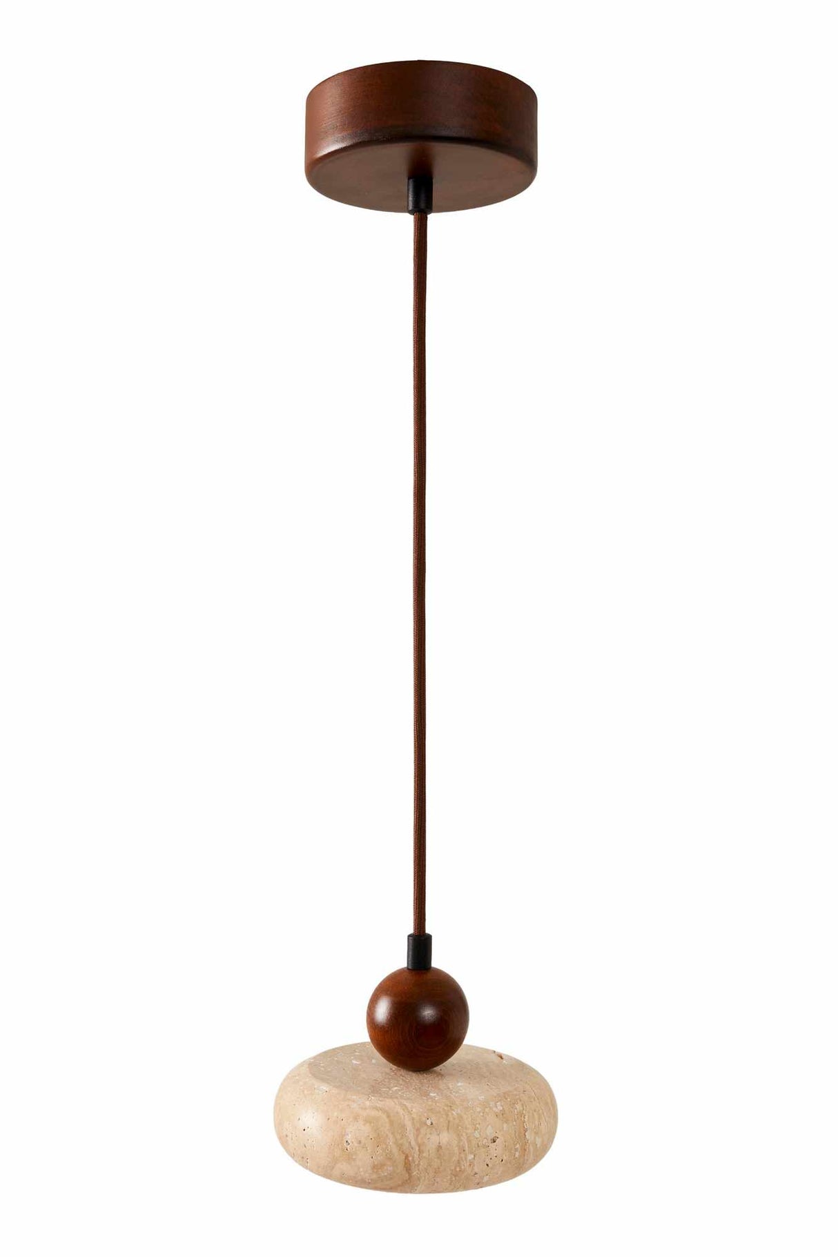 Round - Walnut Beige Walnut Travertine Cap