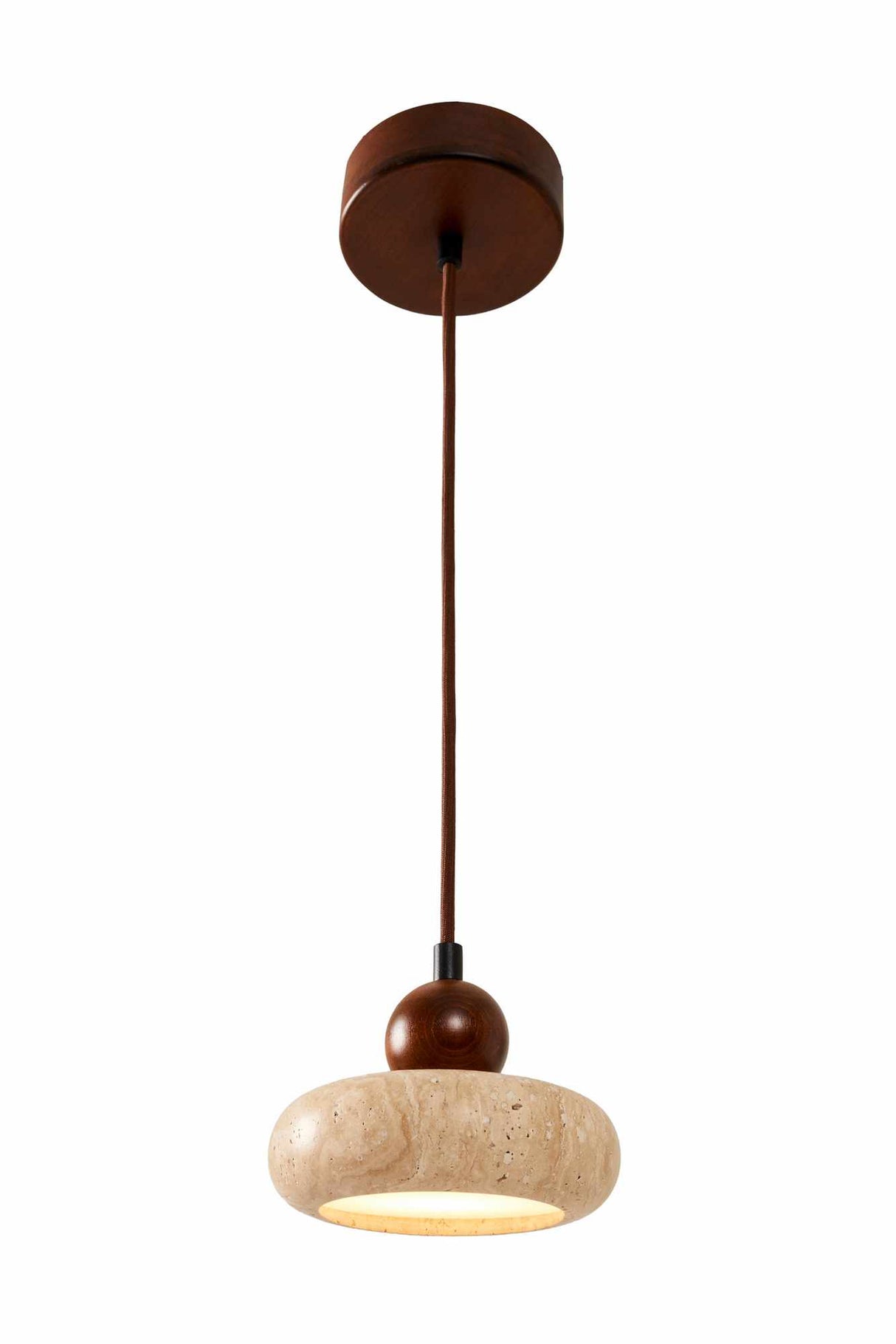 Round - Walnut Beige Walnut Travertine Cap