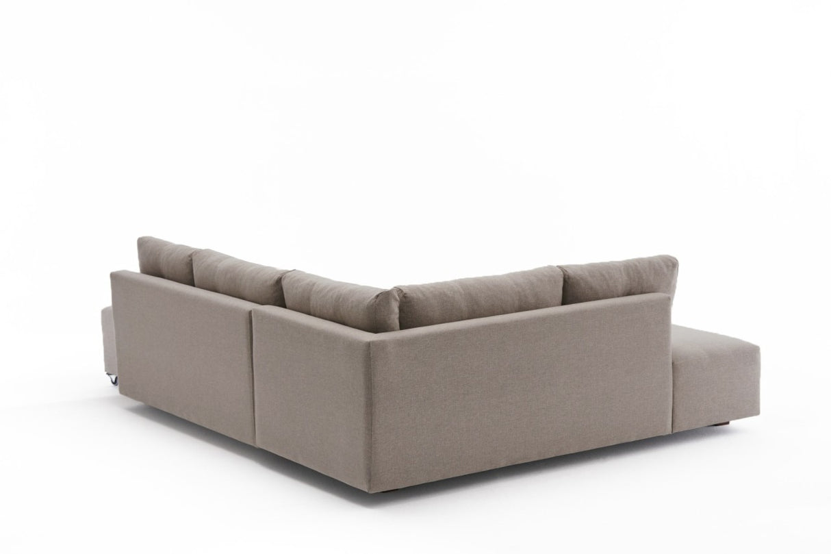 Divano letto tessuto tortora - XL 280x206 cm - con ruote - Sinistra - Manama