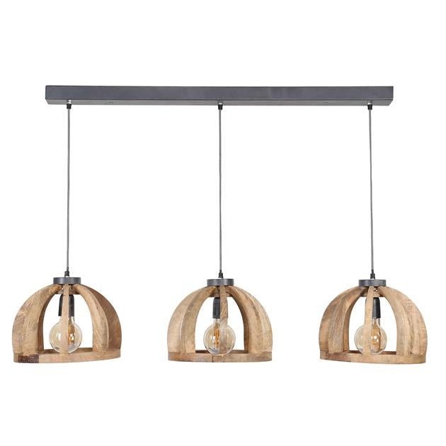 Hanging lamp Madri DH Interior Mango LxWxH 102x38x35 Legno di mango Vista frontale della foto bianca