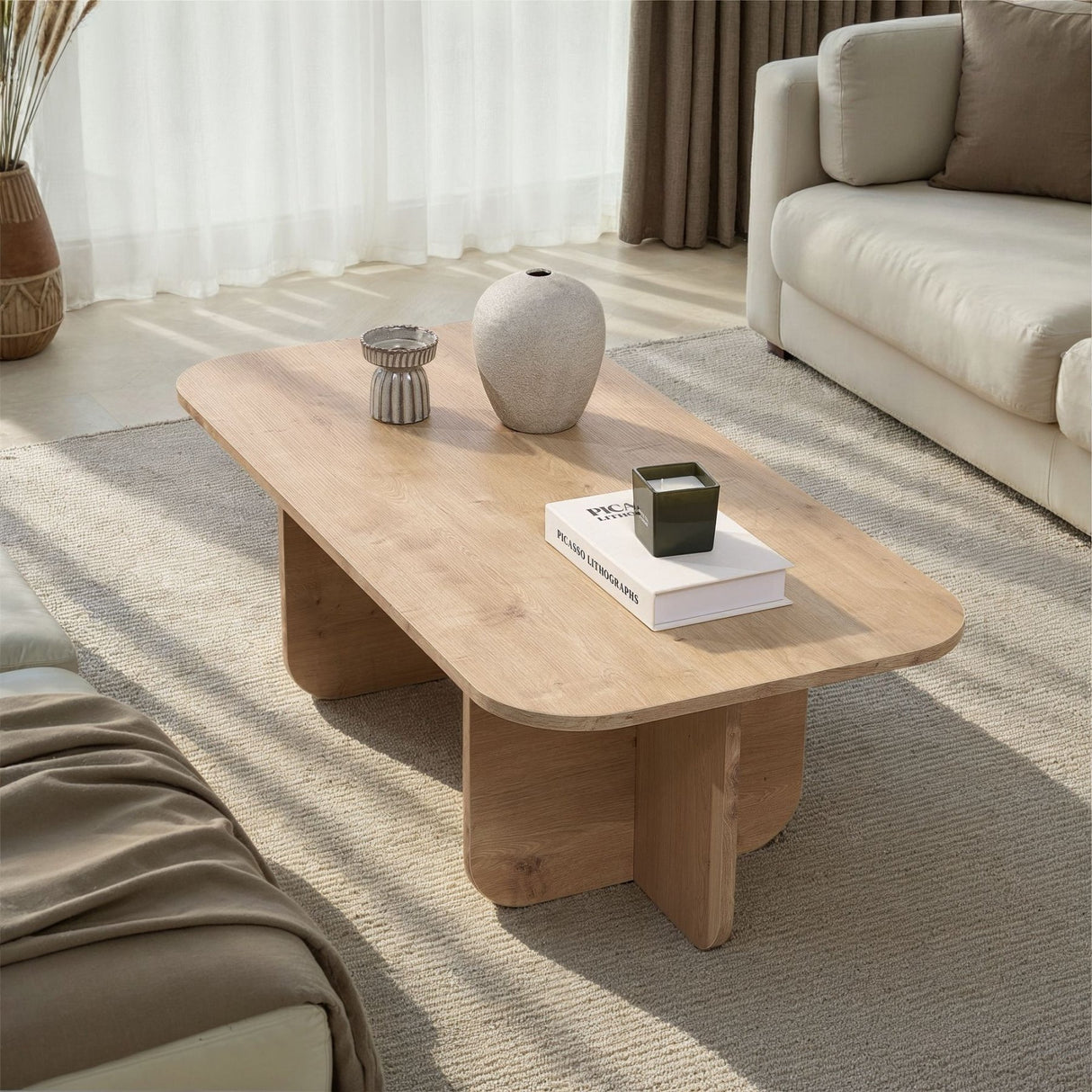 Tavolino Akira effetto rovere zaffiro 120 cm Legno composito rivestito melaminico