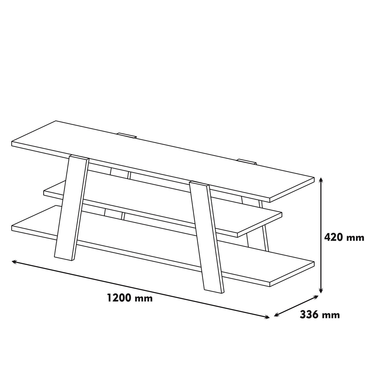 TV Meubels - TV Meubel Flower Walnoot Wit Melamine 120x42x33,6 cm - Dimehouse