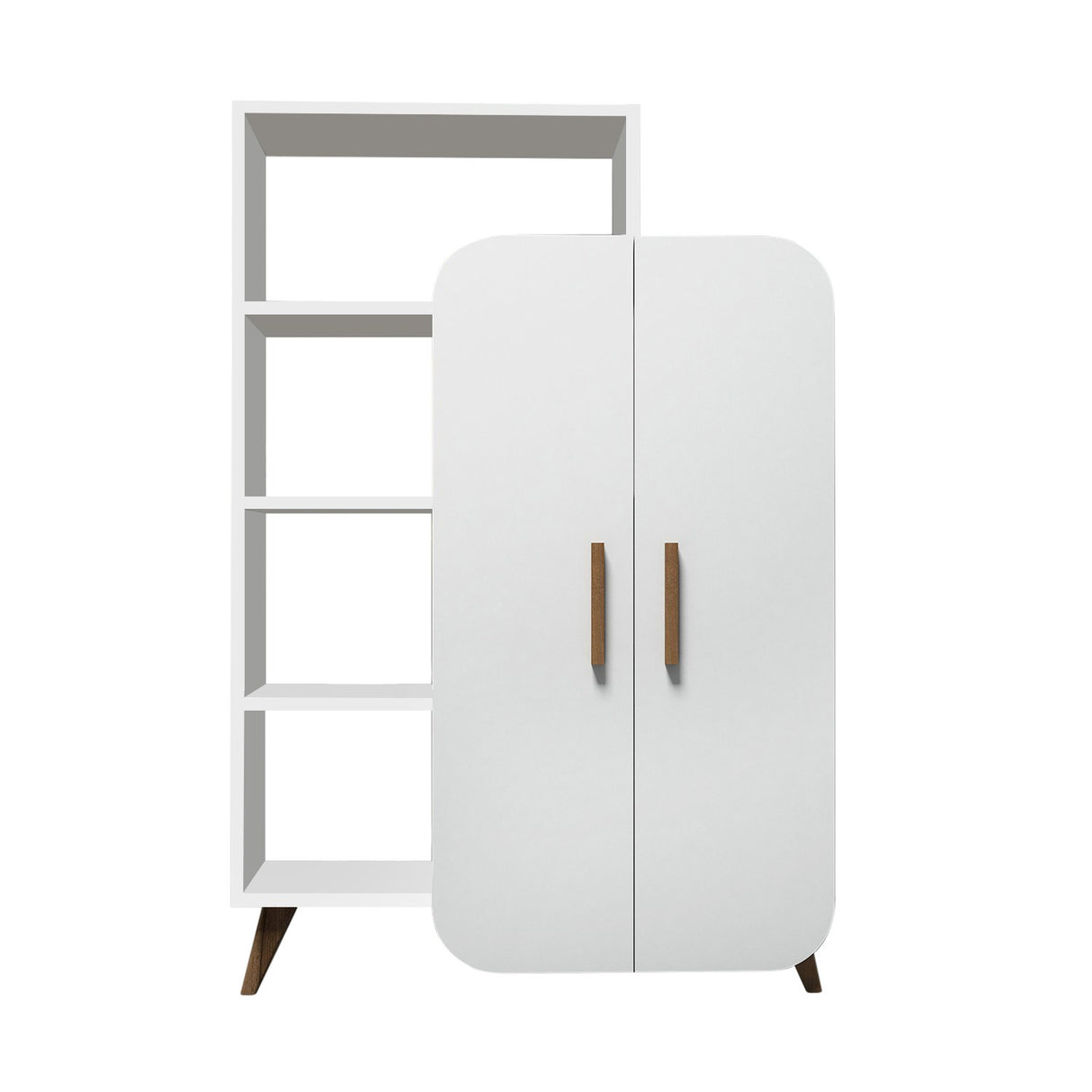 Libreria scandinava melaminico bianco Form 90x132x32 cm
