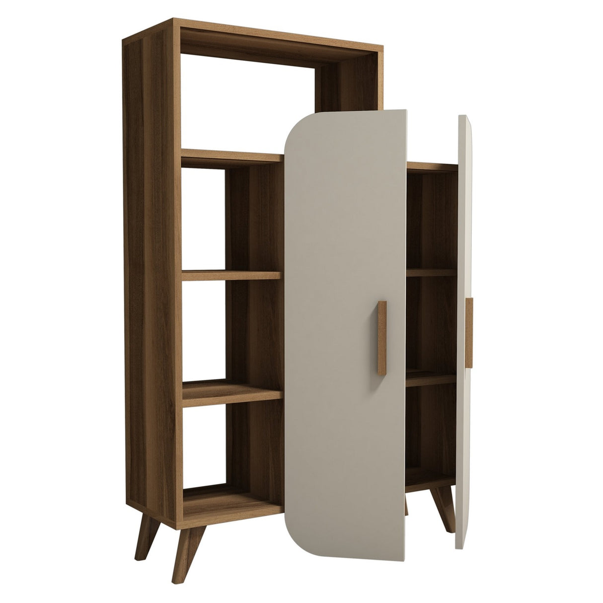 Libreria Form Noce Crema Melaminico 90x132x32 cm