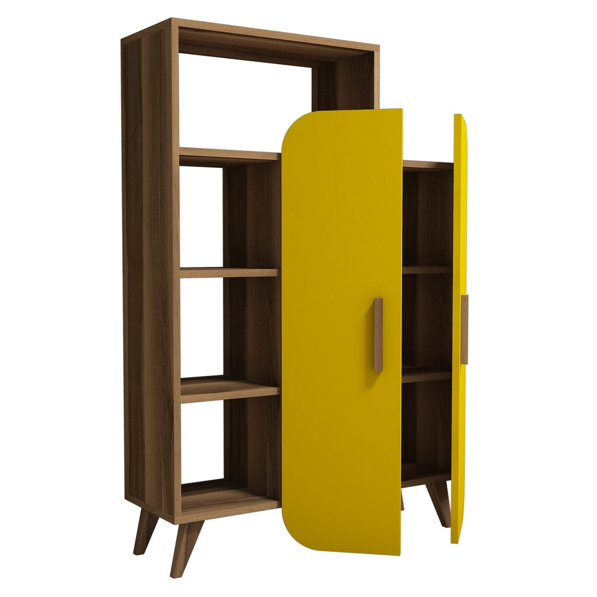 Libreria Form Noce Giallo Melaminico 90x132x32 cm