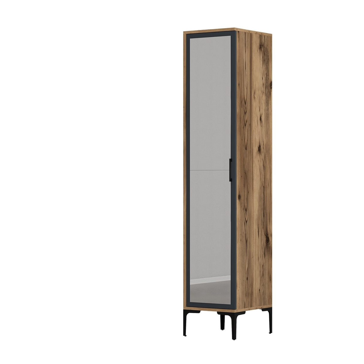 Armadio Kumual R Noce Antracite Melaminico 40x47,5x201,4 cm