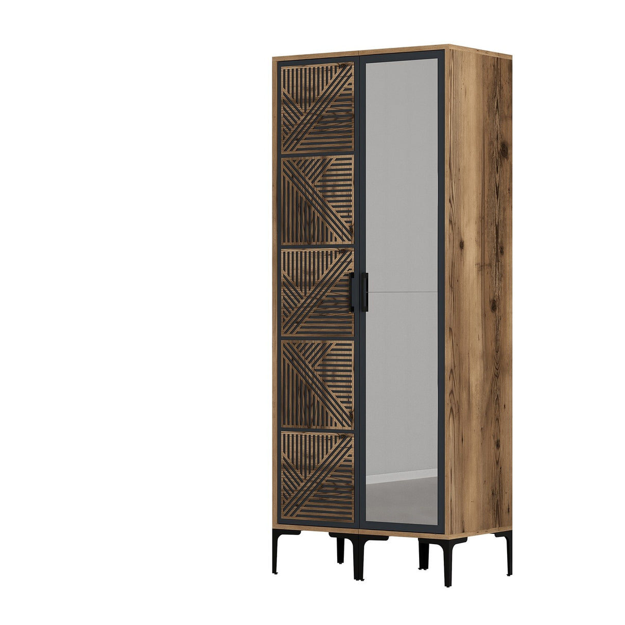 Armadio Kumsal PR Noce Antracite Melaminico 80x47,5x201,4 cm
