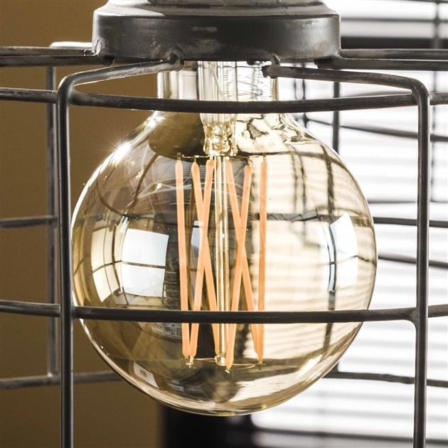 Sorgente luminosa Filamento LED Sfera Ø9,5 DH Interno Vetro color ambra LxPxH 15x10x10 Vetro color ambra Foto atmosferica vista frontale
