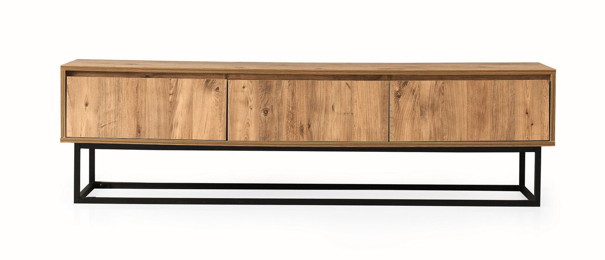 Mobile TV Tilsim in legno di pino nero melaminico 180x50x40 cm
