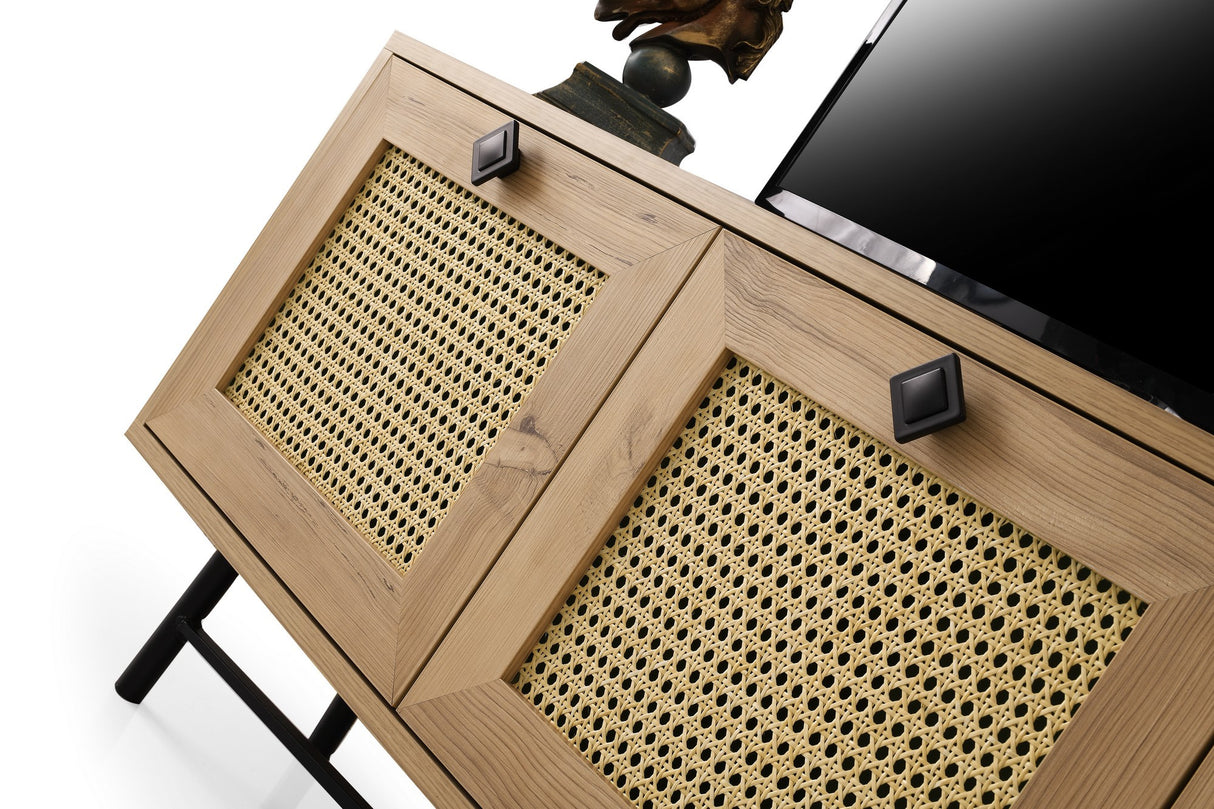 TV Meubels - Japandi TV Meubel Alcazar Eik Melamine 140x60x40 cm - Dimehouse