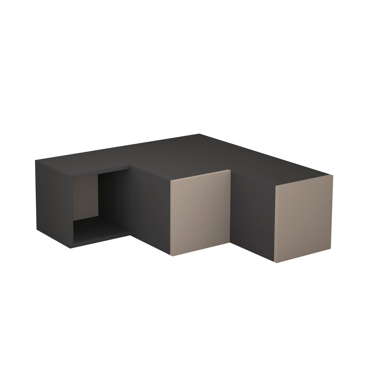 Mobile TV Compact Antracite Marrone Melaminico 90x32x92 cm