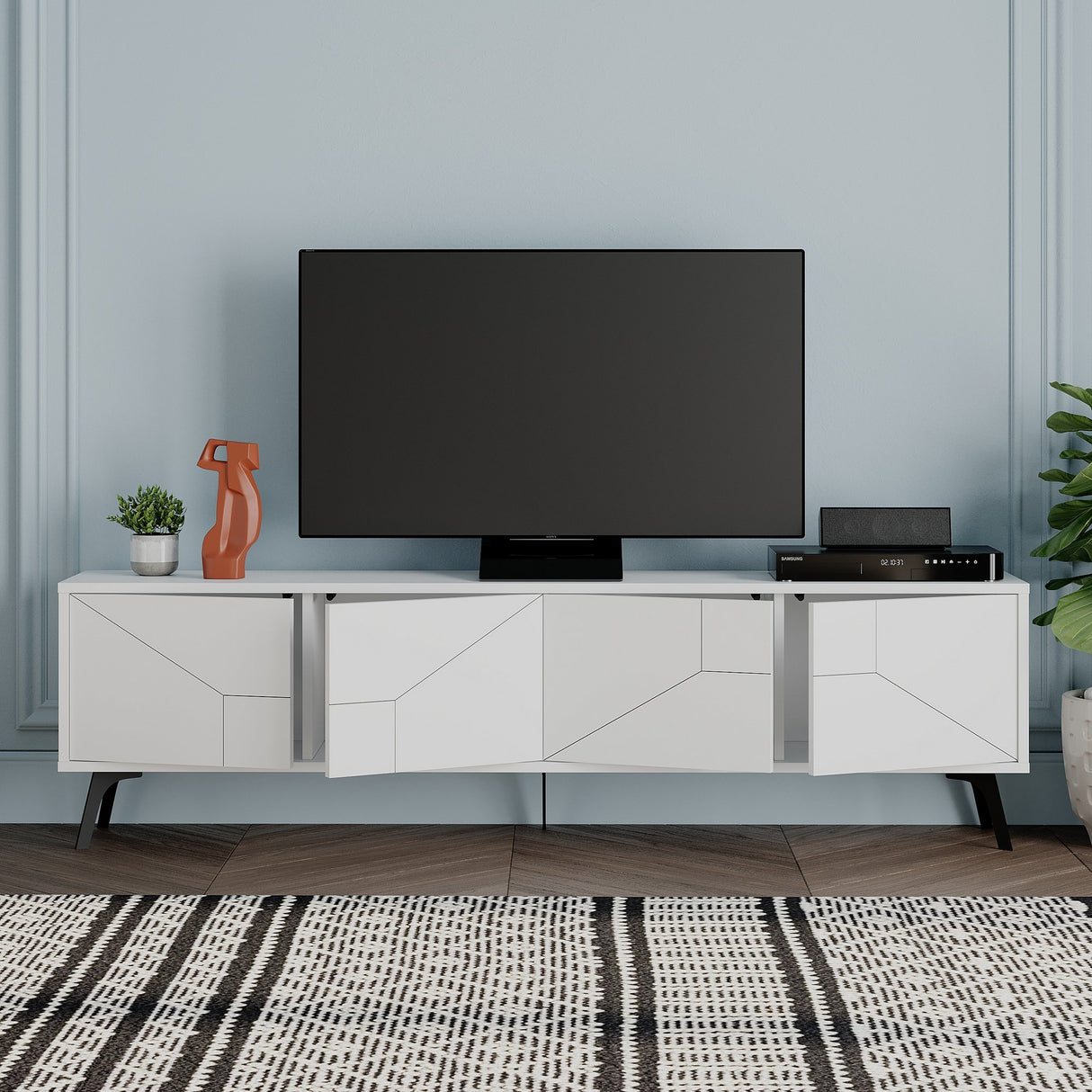 Mobile TV Dune Bianco Melaminico 180x50x29,6 cm