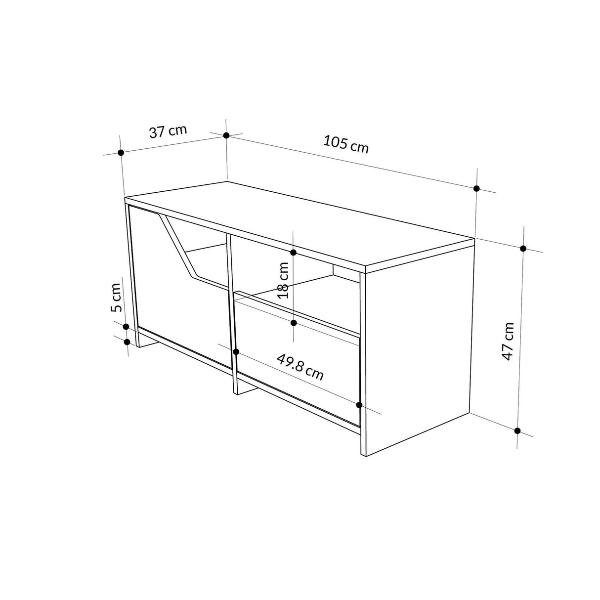 Schoenenkasten - Schoenenkast Nexus Mokka Wit Melamine 105x47x37 cm - Dimehouse