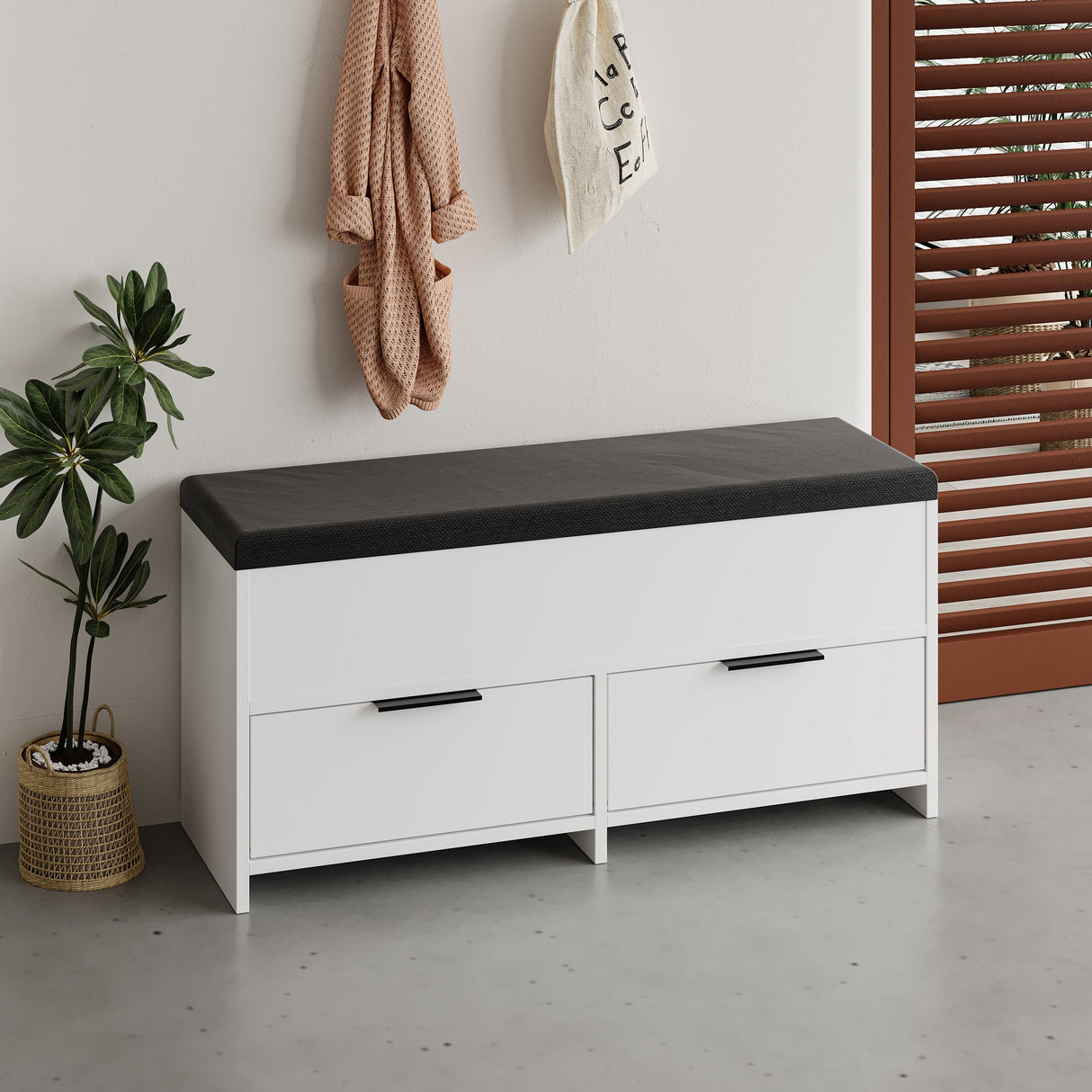 Schoenenkasten - Schoenenkast Cove Wit Melamine 106x52x34 cm - Dimehouse
